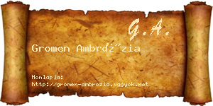 Gromen Ambrózia névjegykártya